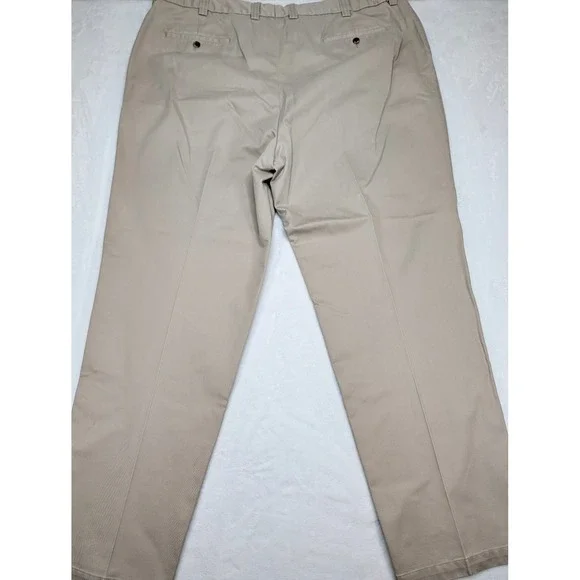 Oak Hill‎ Mens Khaki Pleated Pants Size 48x34 Casual Chinos - Picture 4 of 8